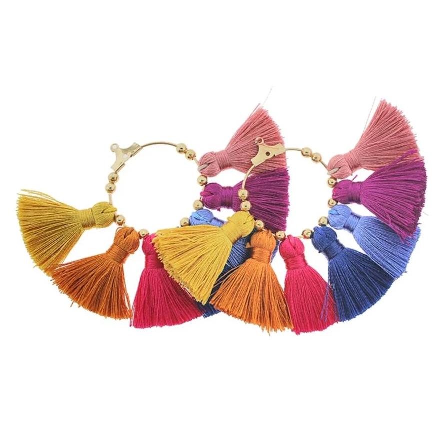 Fan Tassel - Ton doré et couleurs arc-en-ciel - 1 pièce - Z1114
