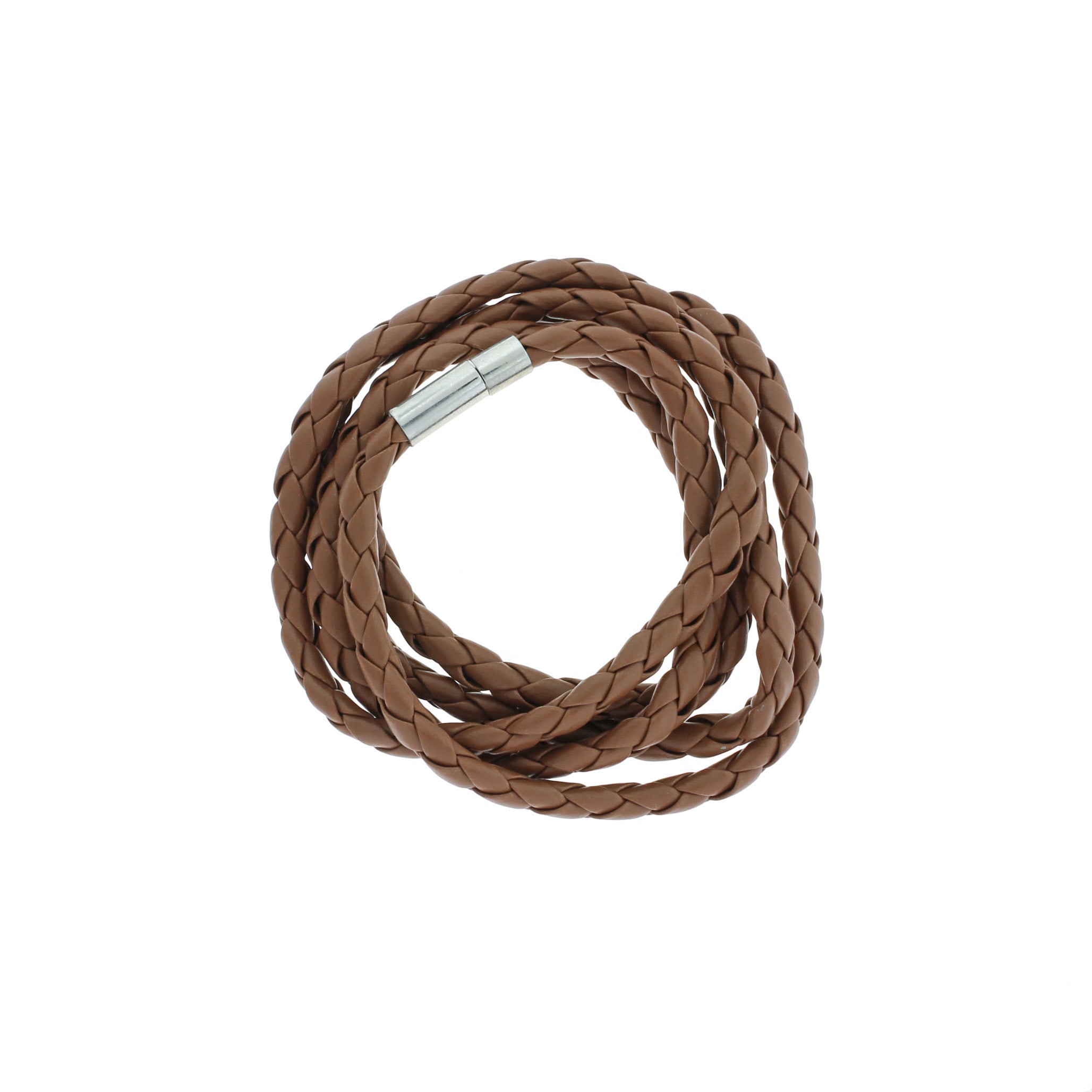 Bracelet enveloppant en simili cuir marron clair 40.1" - 4mm - 1 Bracelet - N788