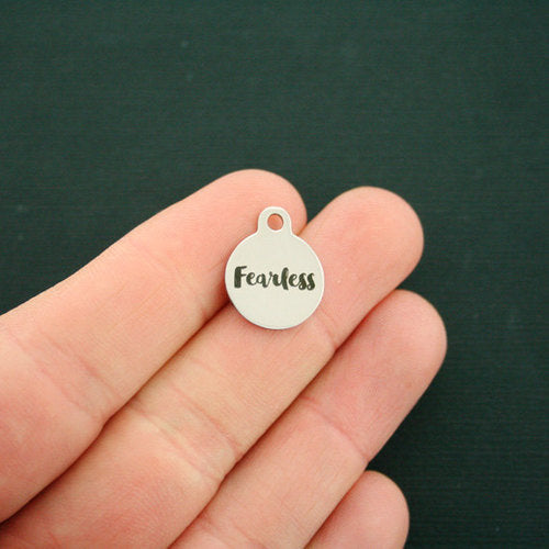 Fearless Stainless Steel Small Round Charms - BFS002-1699