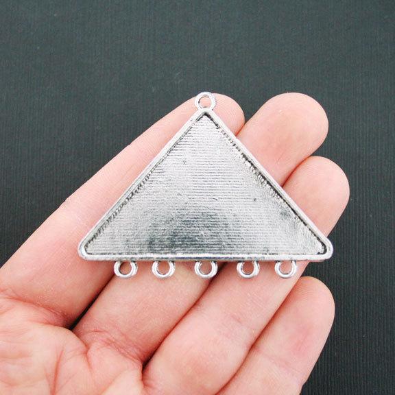 Flower Chandelier Connector Antique Silver Tone Charm - SC5423