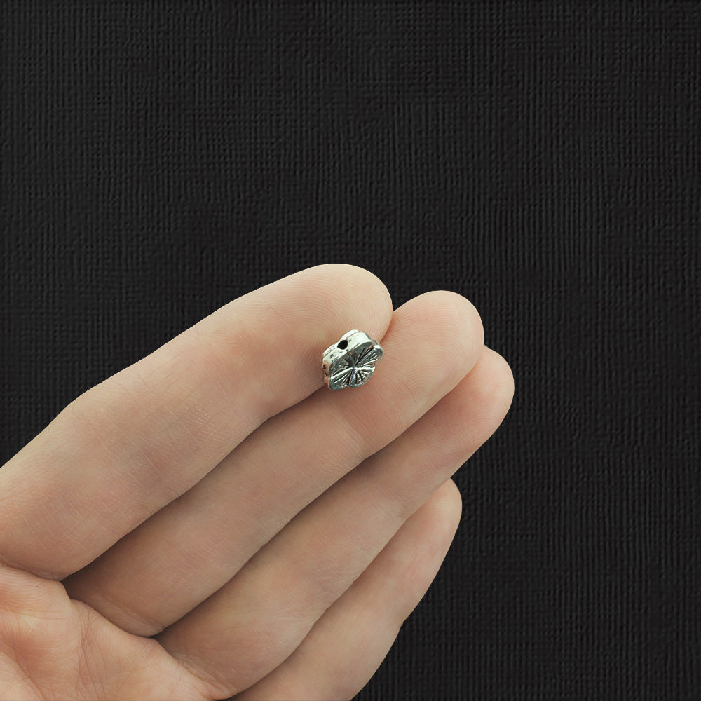 Flower Spacer Beads 9mm x 9.5mm - Antique Silver Tone - 50 Beads - SC2407