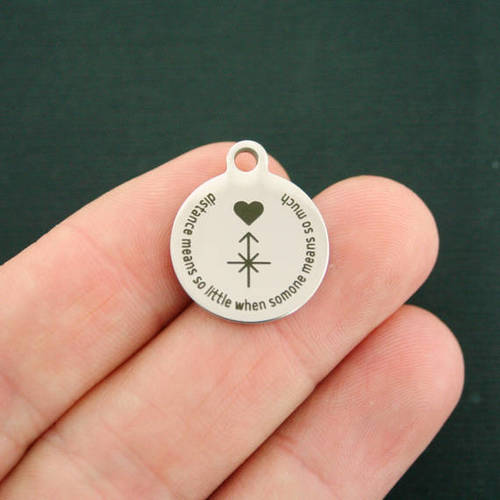 Friendship Stainless Steel Charms - Distance Means so little when someone means so much - BFS001-1354