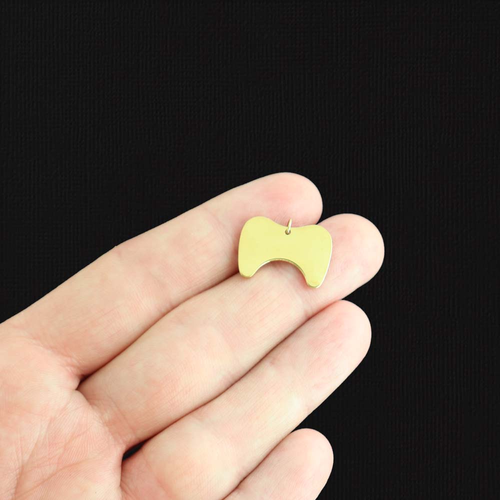 Game Controller 14K Gold Plated Stainless Steel Charm - SSP533