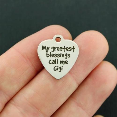 Gigi Stainless Steel Charms - My greatest blessings call me - BFS011-2267