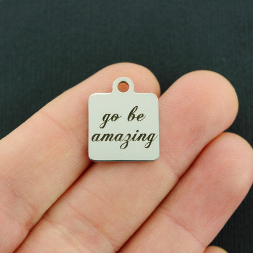 Go Be Amazing Stainless Steel Charms - BFS013-2589