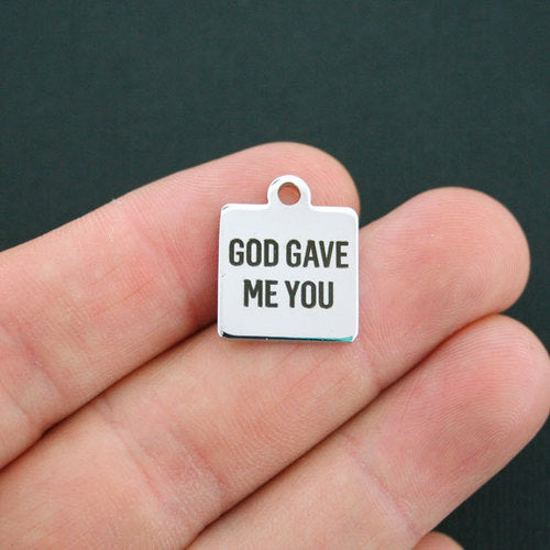 God gave me you Stainless Steel Charms - BFS013-0423