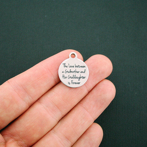 Godmother Goddaughter Stainless Steel Charms - The love between is forever - BFS001-1398
