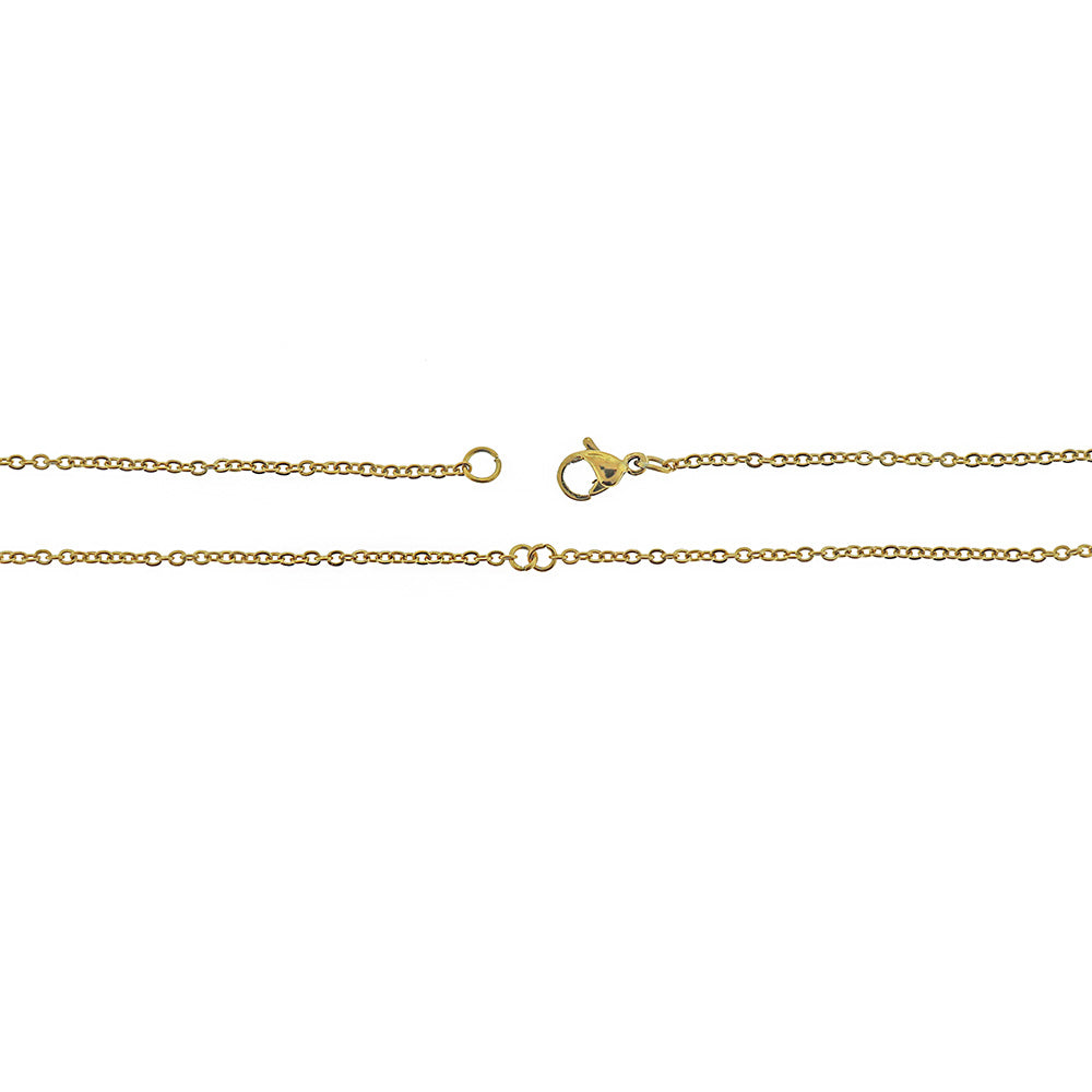 Collier connecteur chaîne câble en acier inoxydable doré 14,5" - 2mm - Choisissez votre quantité !