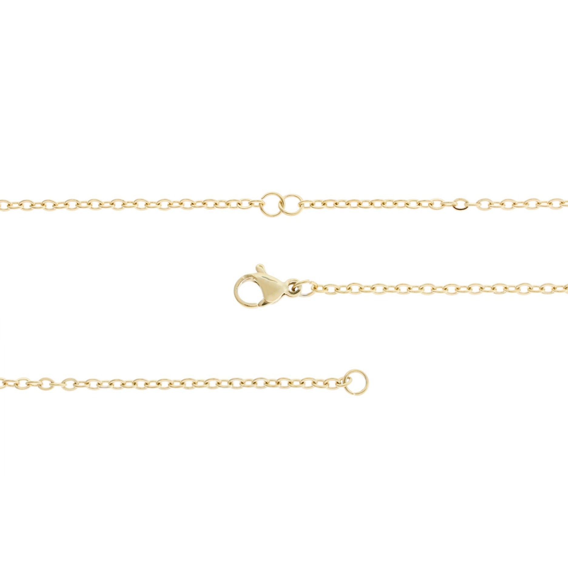 Collier de connecteur de chaîne de câble en acier inoxydable doré 16,5" - 2 mm - 1 collier - N776