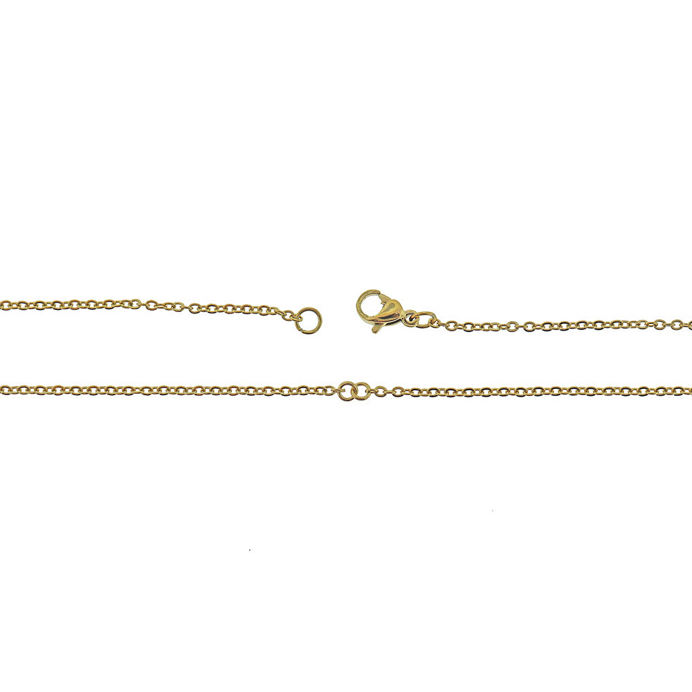 Gold Stainless Steel Cable Chain Connector Necklace 18.5" - 2mm - Choose Your Quantity!