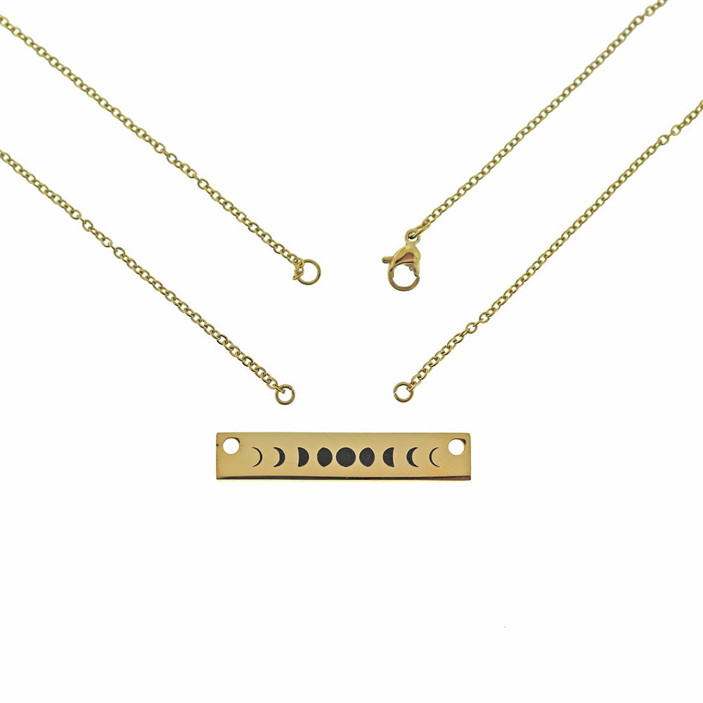 Collier en Acier Inoxydable Doré à Maillons Câblés avec Connecteur 18,5" - 2mm - Choisissez Votre Quantité !