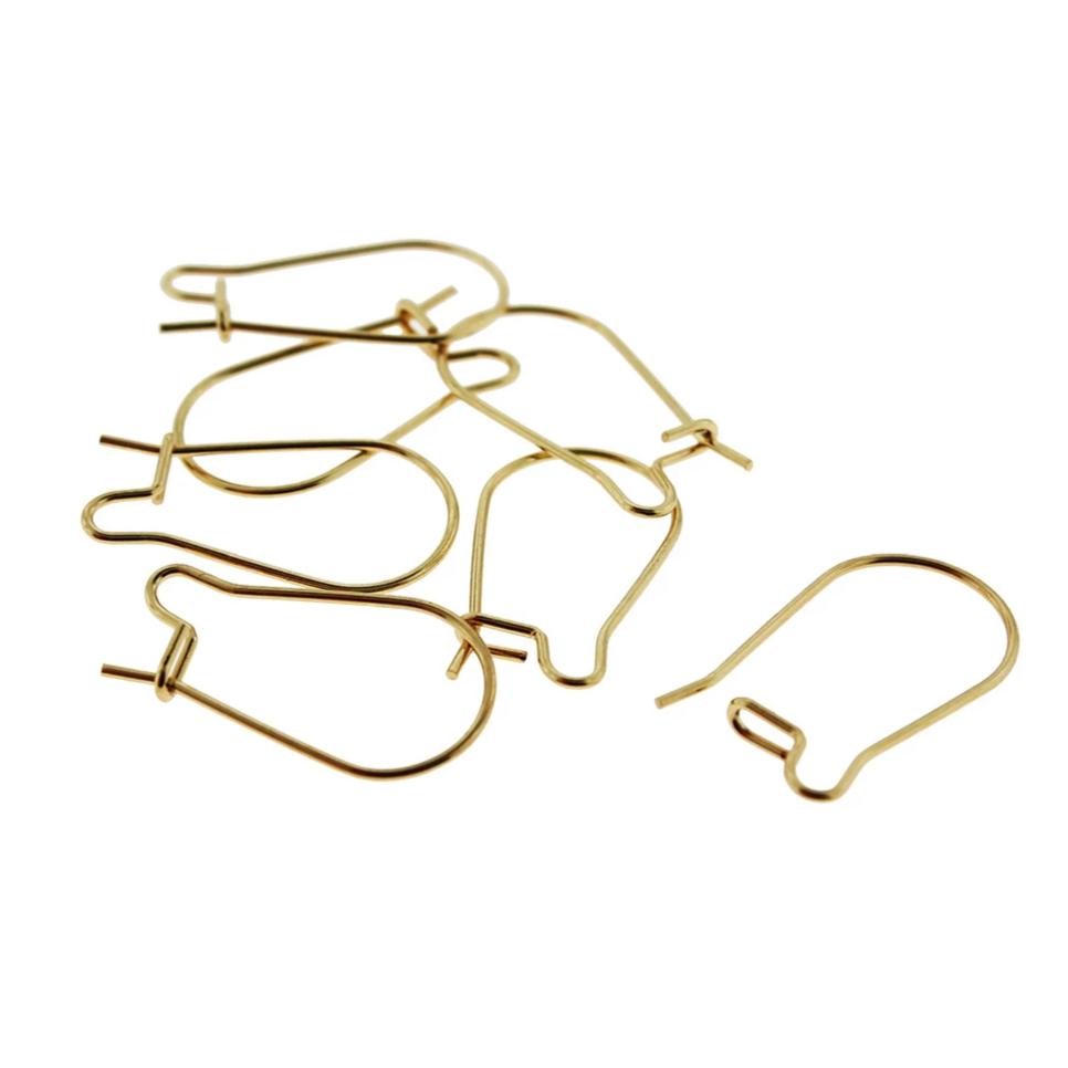 Gold Stainless Steel Earrings - 20mm x 11mm - 20 Pieces 10 Pairs - Z1084