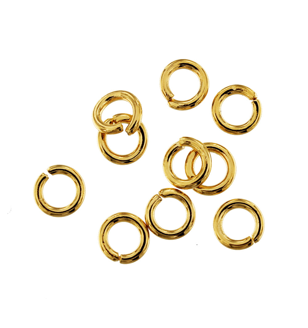 Gold Stainless Steel Jump Rings 6mm - Open 16 Gauge - 50 Rings - J142