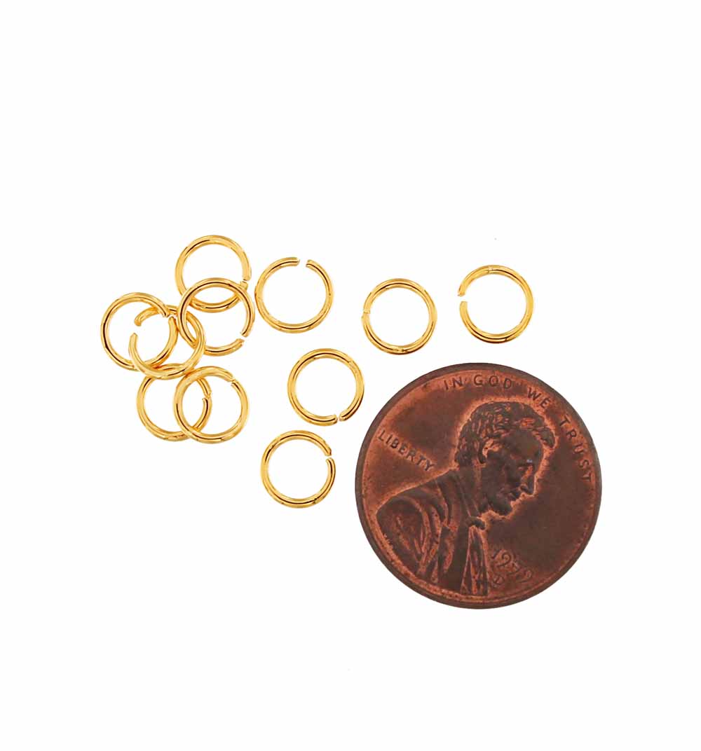 Gold Stainless Steel Jump Rings 6mm - Open 20 Gauge - 100 Rings - J140