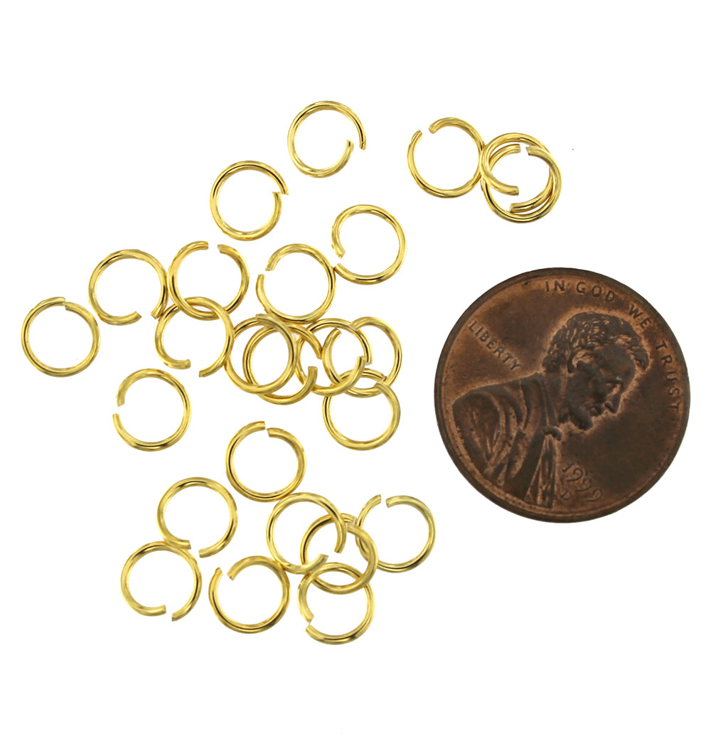 Gold Stainless Steel Jump Rings 6mm - Open 20 Gauge - 50 Rings - J168