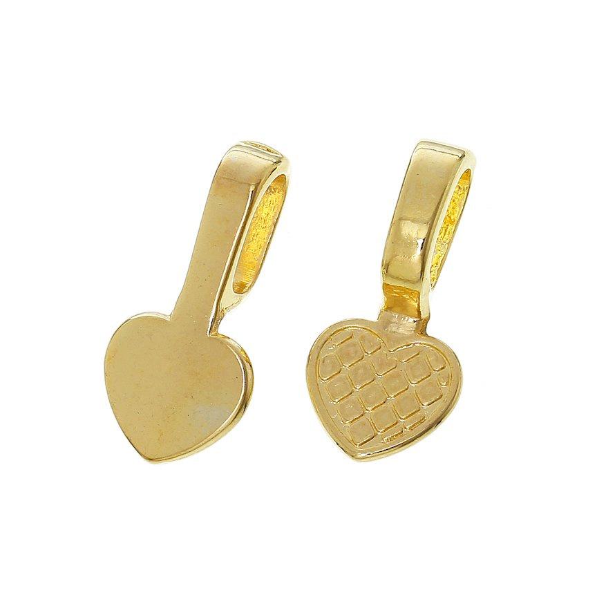 Gold Tone Glue On Bails - 22mm x 10mm - 50 Pieces - FD238