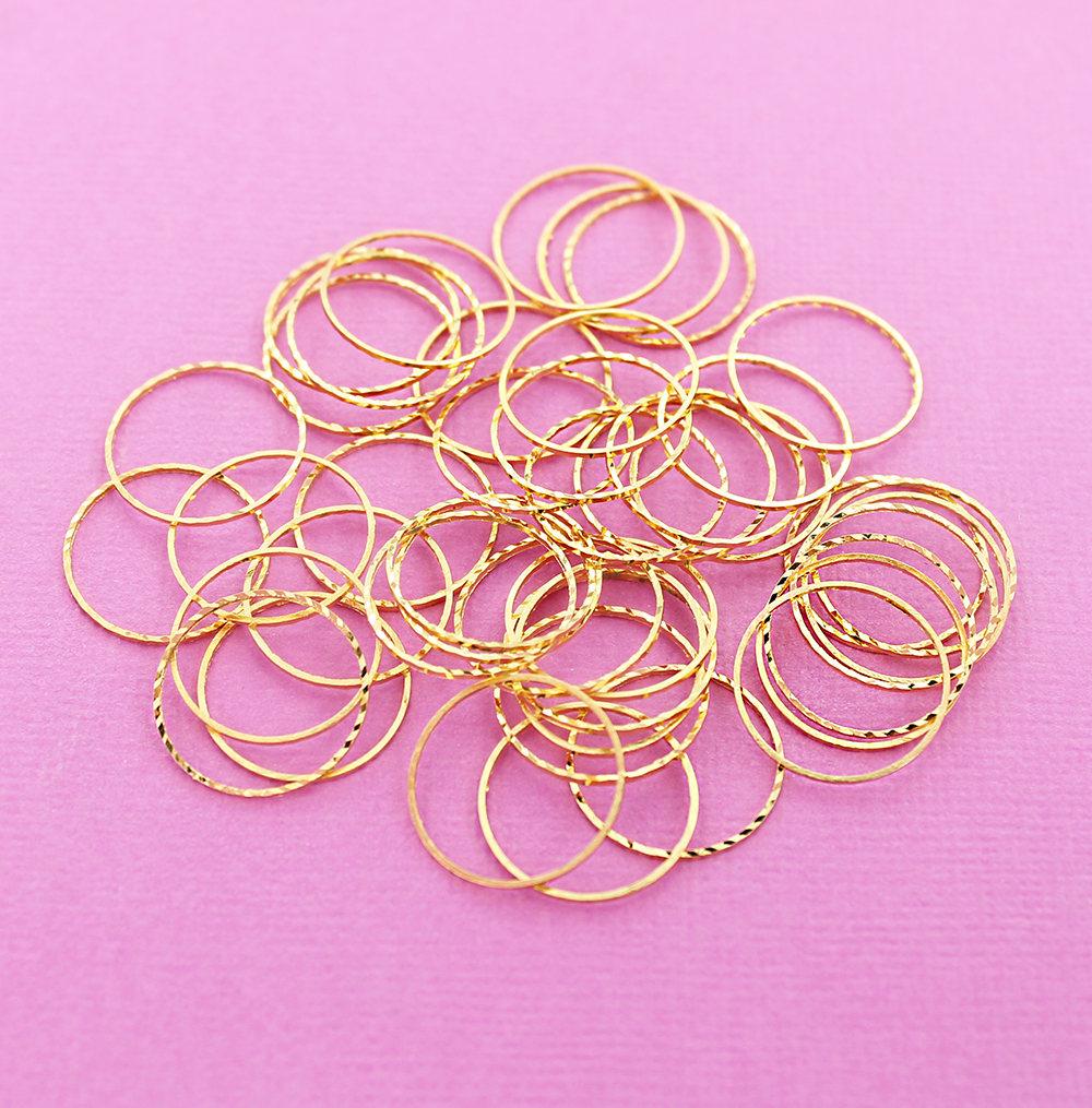 Gold Tone Jump Rings 18mm x 0.58mm - Closed 23 Gauge - 20 Rings - FD380
