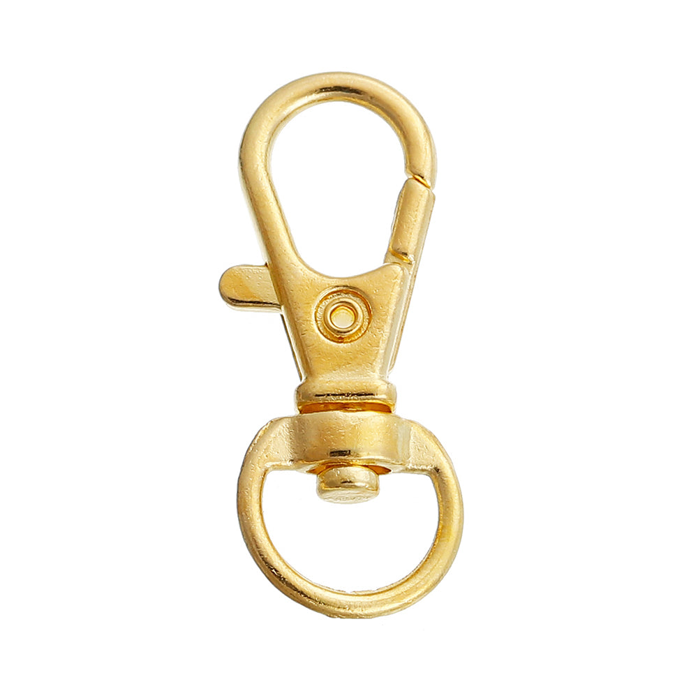 Gold Tone Swivel Lobster Clasps - 33mm x 13mm - 5 Pieces - Z236