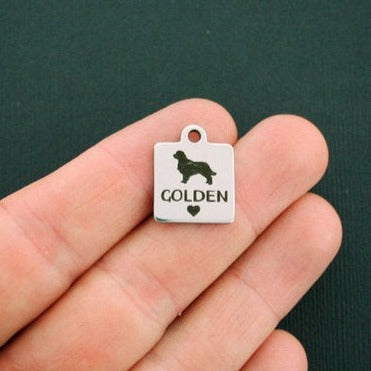 Golden Stainless Steel Charms - BFS013-1293