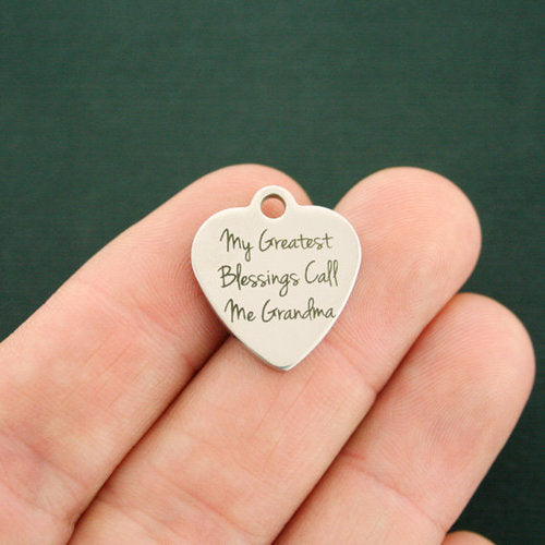 Grandma Stainless Steel Charms - My Greatest Blessings Call Me - BFS011-1532