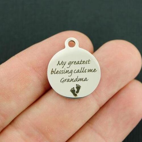 Grandma Stainless Steel Charms - My greatest blessing calls me - BFS001-3488