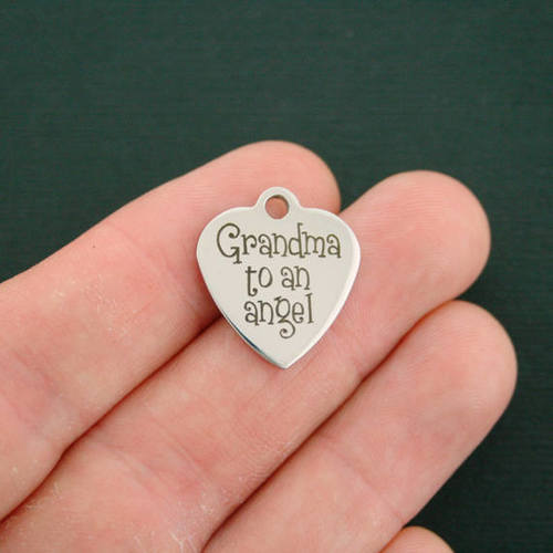 Grandma to an Angel Stainless Steel Charms - BFS011-2851