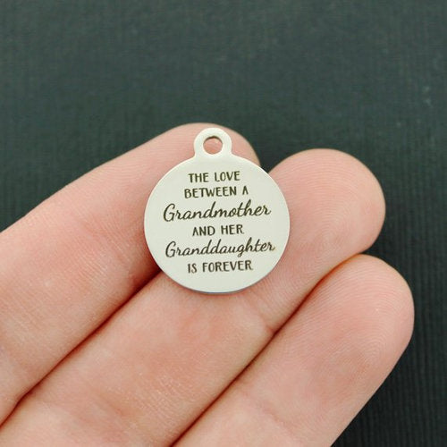 Grandmother Granddaughter Stainless Steel Charms - The love between is forever - BFS001-4285