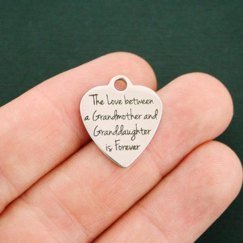 Breloques en acier inoxydable pour grand-mère et petite-fille - L'amour entre est pour toujours - BFS011-1540