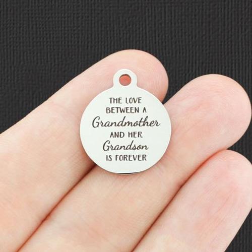 Grandmother Grandson Stainless Steel Charms - The love between is forever - BFS001-4735
