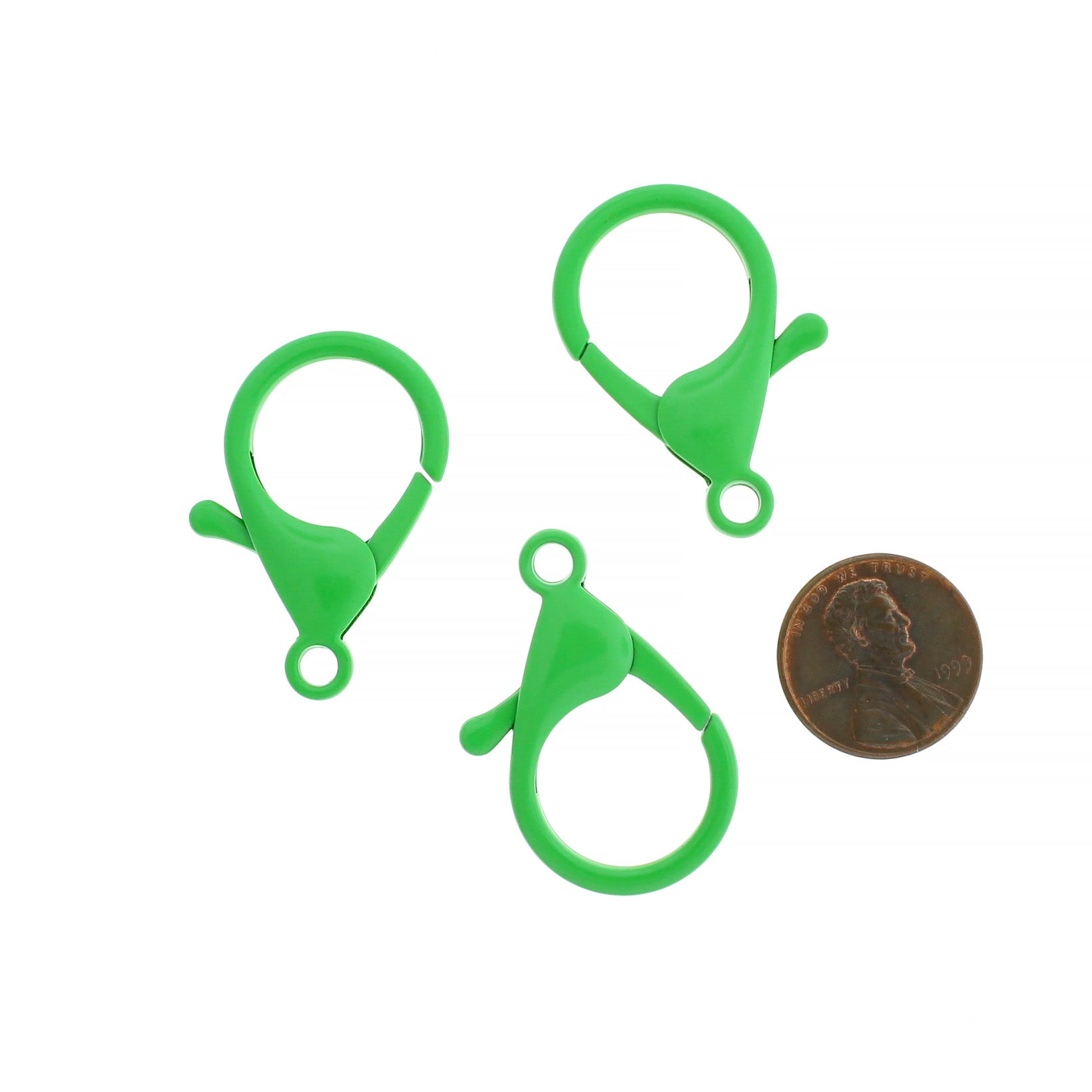 Green Enamel Lobster Clasps 35mm x 23mm - 4 Clasps - FD1031