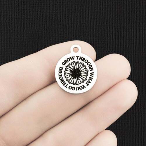 Grow through Stainless Steel Charms - what you go through - BFS001-6596