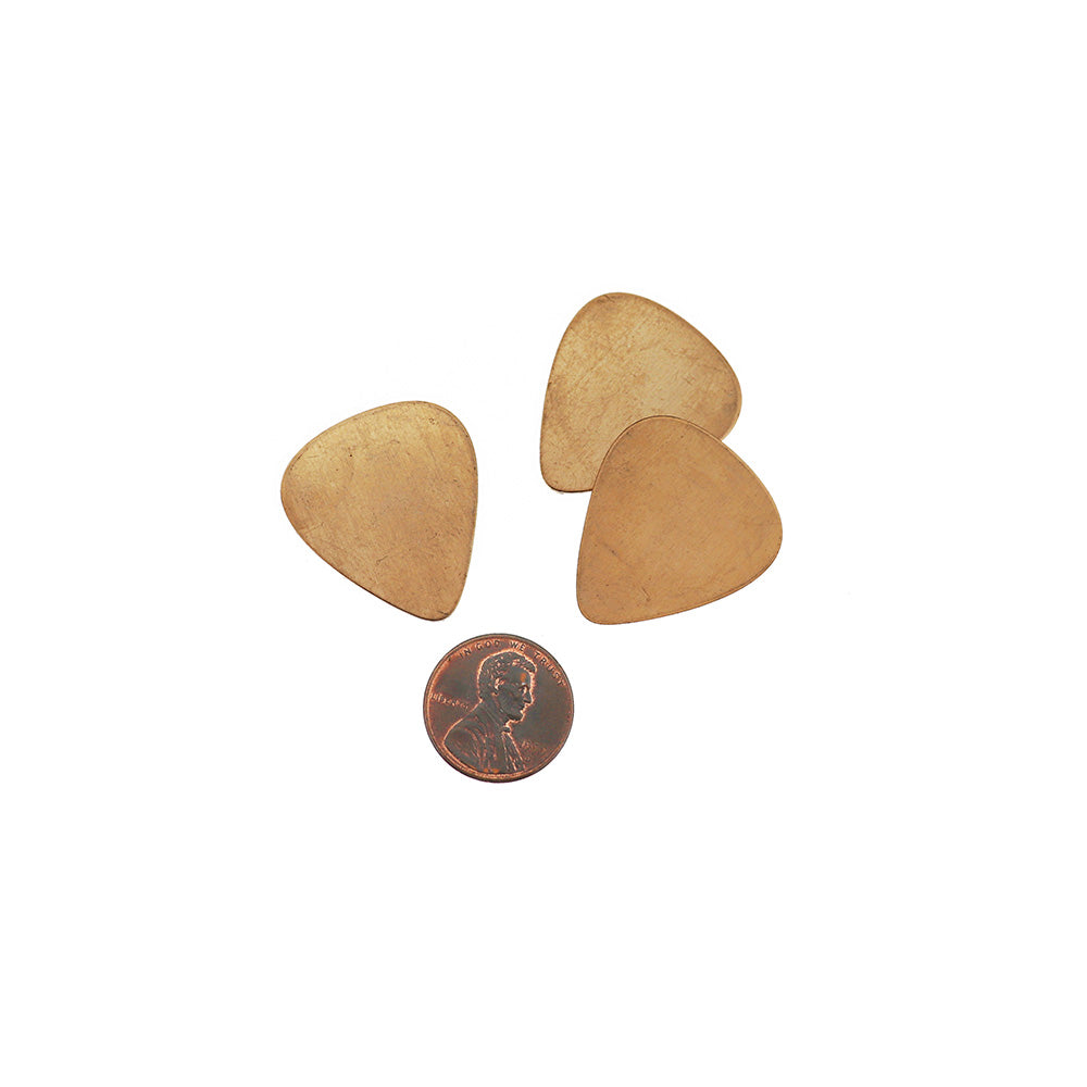 Guitar Pick Stamping Blanks - Bronze - 29mm x 25mm - 5 Tags - MT145