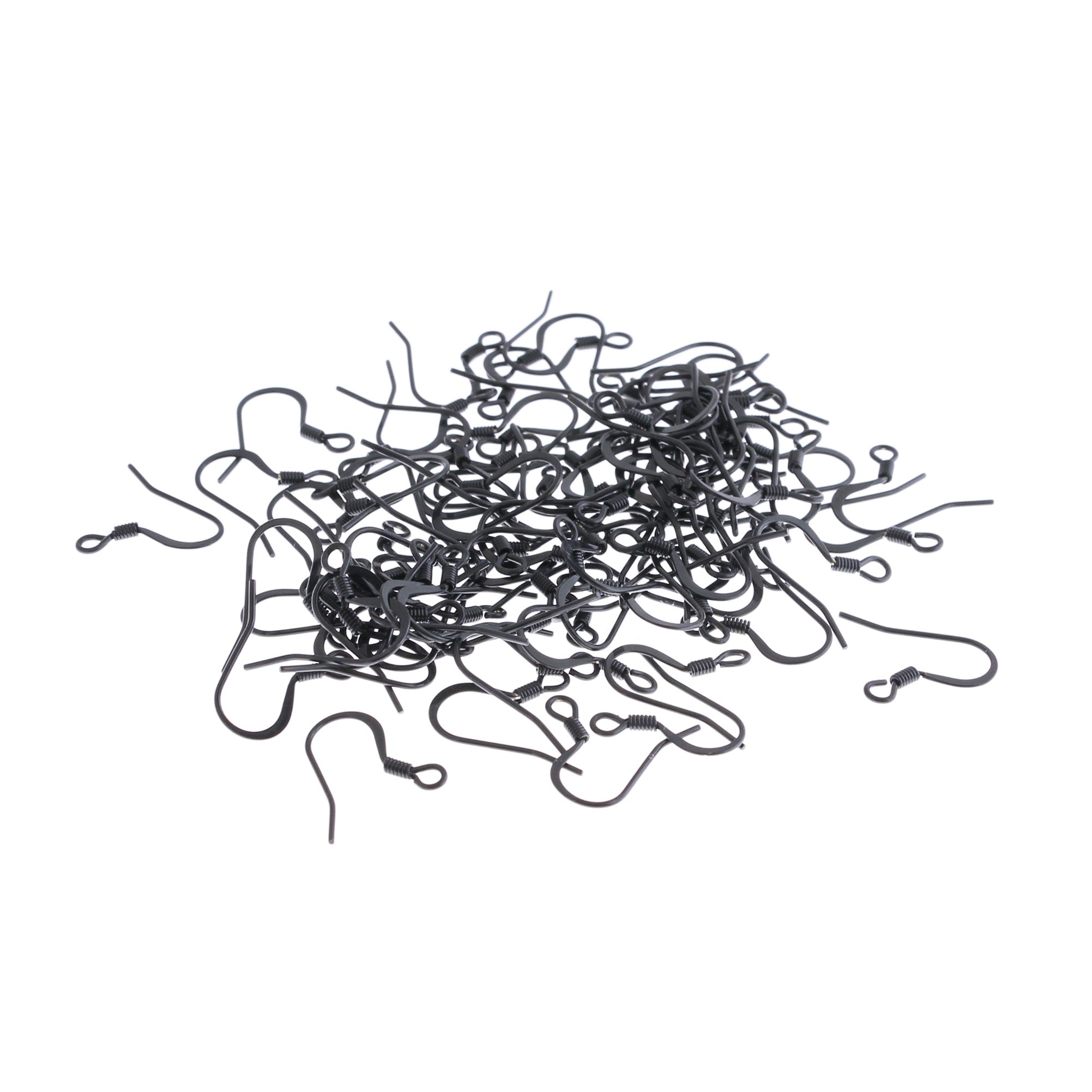 Boucles d'oreilles en acier inoxydable Gunmetal - Crochets de style français - 15 mm x 15 mm - 10 pièces 5 paires - FD285