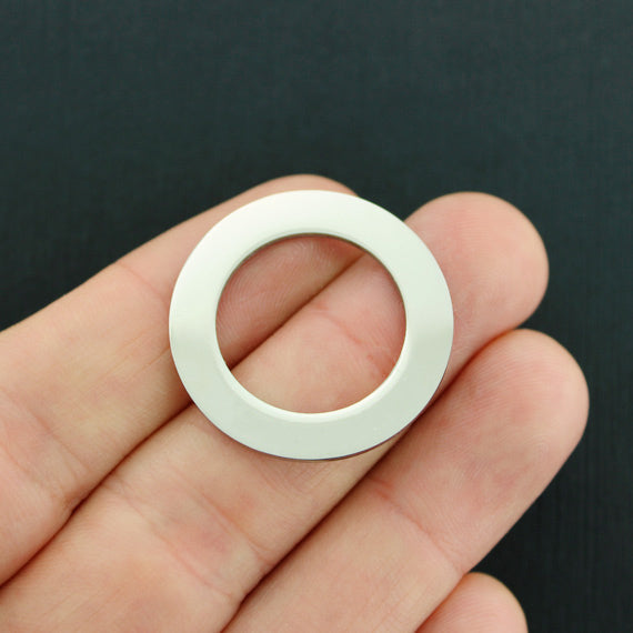 Breloques Cercle d'Affirmation en Acier Inoxydable Flèche Coeur - BFS021-3782