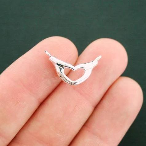 Heart Hands Connector Silver Tone Charm 3D - SC6643