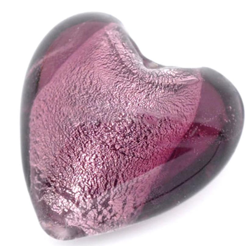 Heart Lampwork Glass Beads 20mm - Deep Purple - 4 Beads - BD591