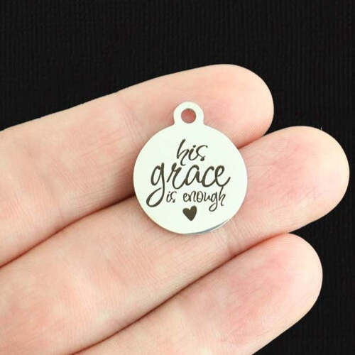 His grace Stainless Steel Charms - is enough - BFS001-6761