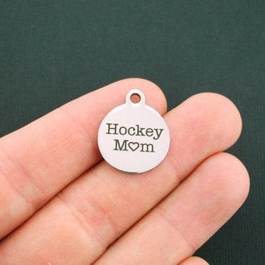 Hockey Mom Stainless Steel Charms - BFS001-1184