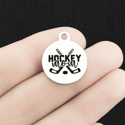Hockey Mom Stainless Steel Charms - BFS001-6616