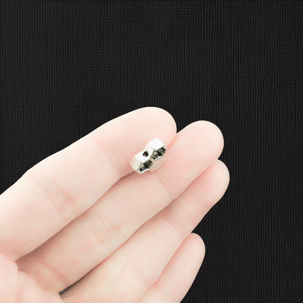 Honeycomb Spacer Beads 12mm x 12mm - Antique Silver Tone - 10 Beads - SC3313