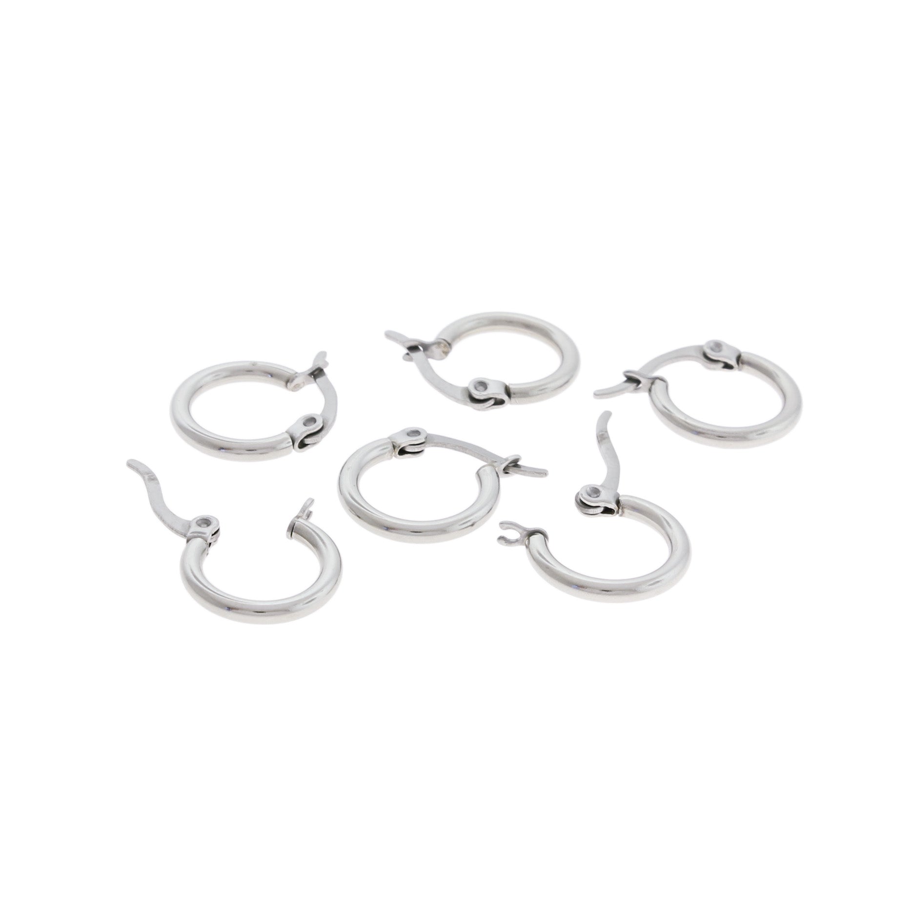 Boucles d'Oreilles Créoles - Acier Inoxydable - Fermoir 14mm - 10 Pièces 5 Paires - FD598