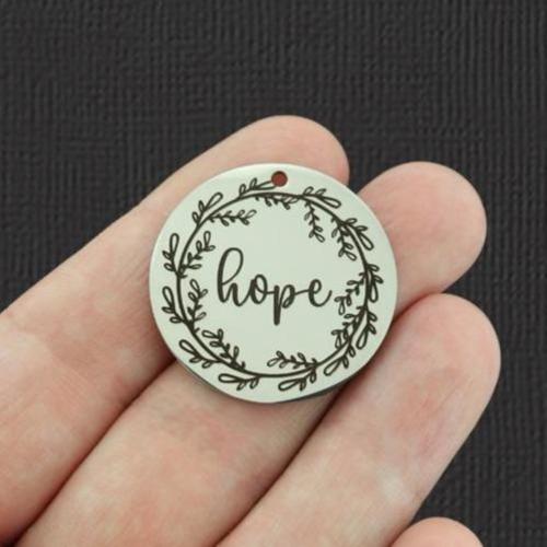 Hope Stainless Steel 30mm Round Charms - BFS010-5212