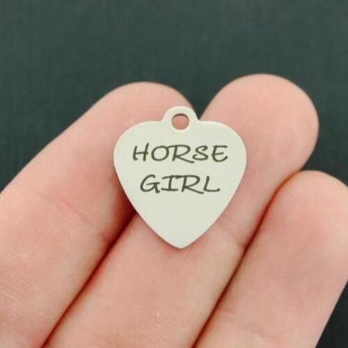 Horse Girl Stainless Steel Charms - BFS011-4308