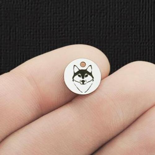 Husky Stainless Steel 10mm Round Charms - BFS005-5992