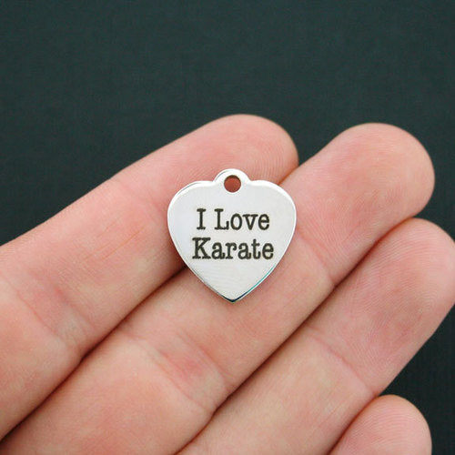 I Love Karate Stainless Steel Charms - BFS011-0197