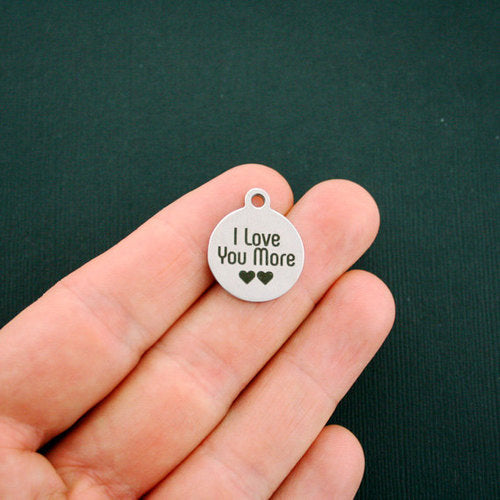 I Love You More Stainless Steel Charms - BFS001-1227