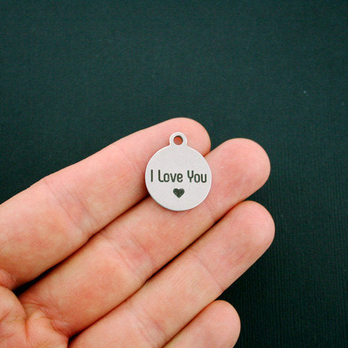 I Love You Stainless Steel Charms - BFS001-1226