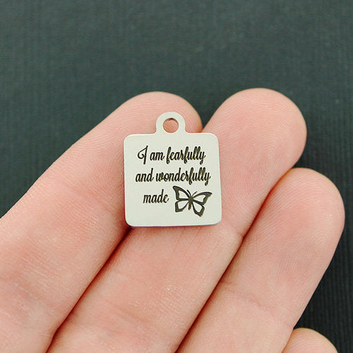 I am fearfully Stainless Steel Charms - and wonderfully made - BFS013-4183