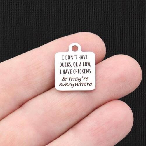 I don't have ducks, Stainless Steel Charms - or a row. I have chickens & they're everywhere - BFS013-6036