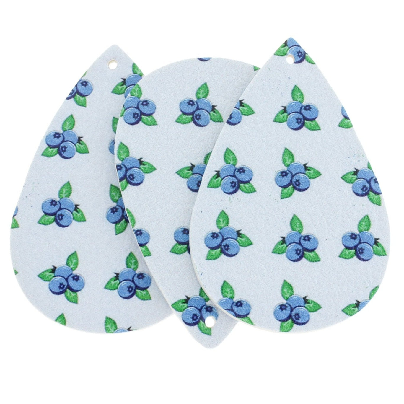 Imitation Leather Teardrop Pendants - Blueberry - 4 Pieces - LP211